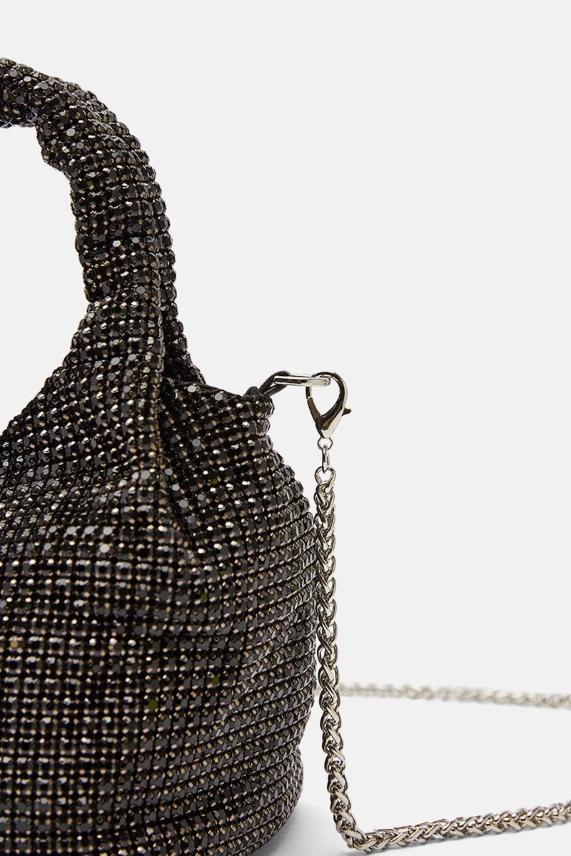 Premium Crystal Embellished Slouchy Bucket Bag 3