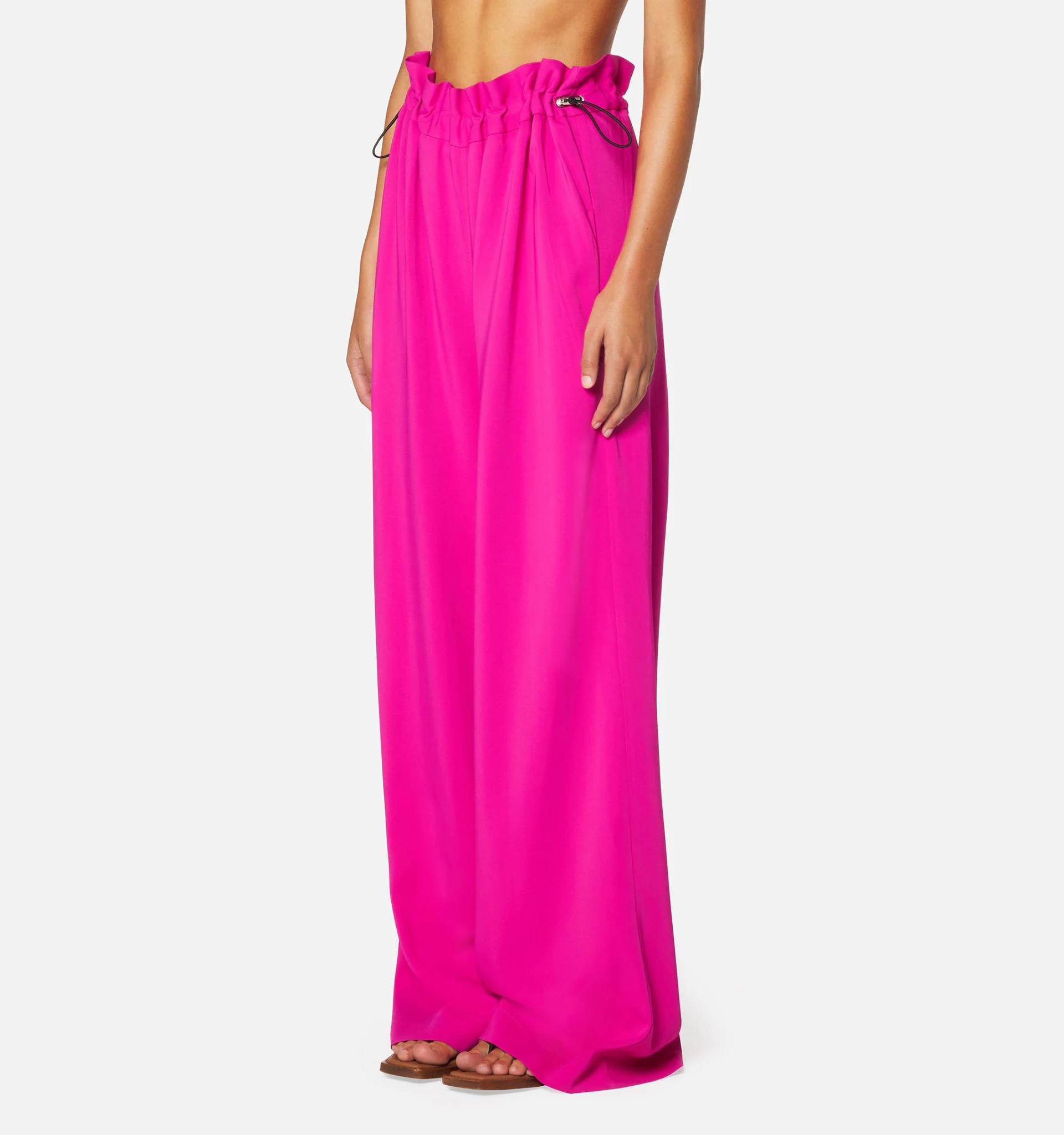 Flared Trousers With Elasticated Waist - 3