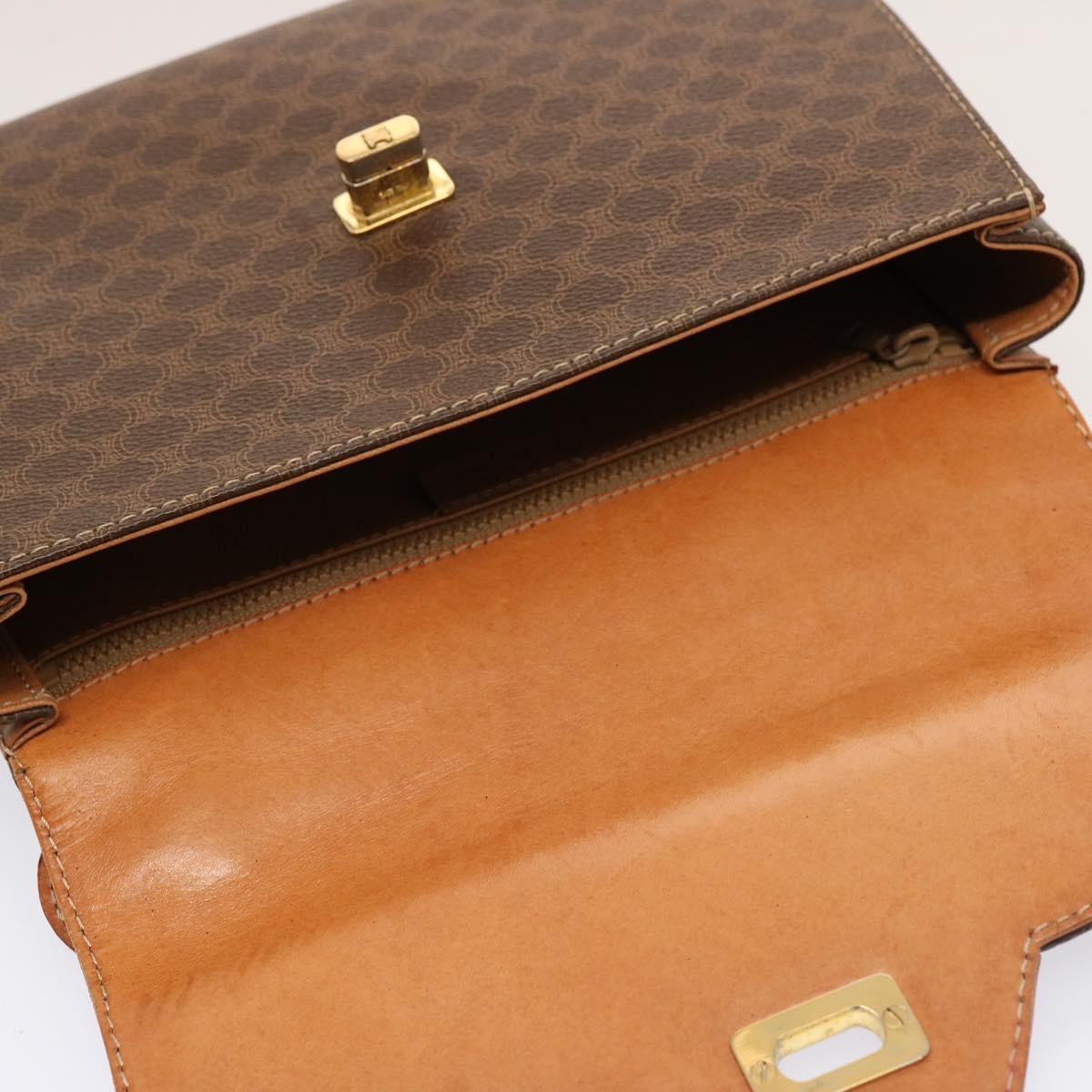 CELINE Macadam Canvas Hand Bag Pvc Brown - 10