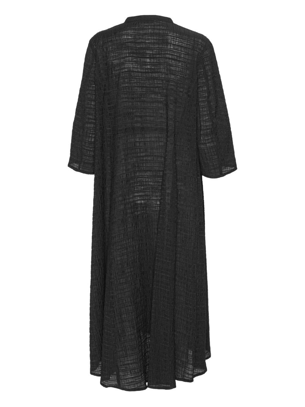 textured button-front maxi dress - 2