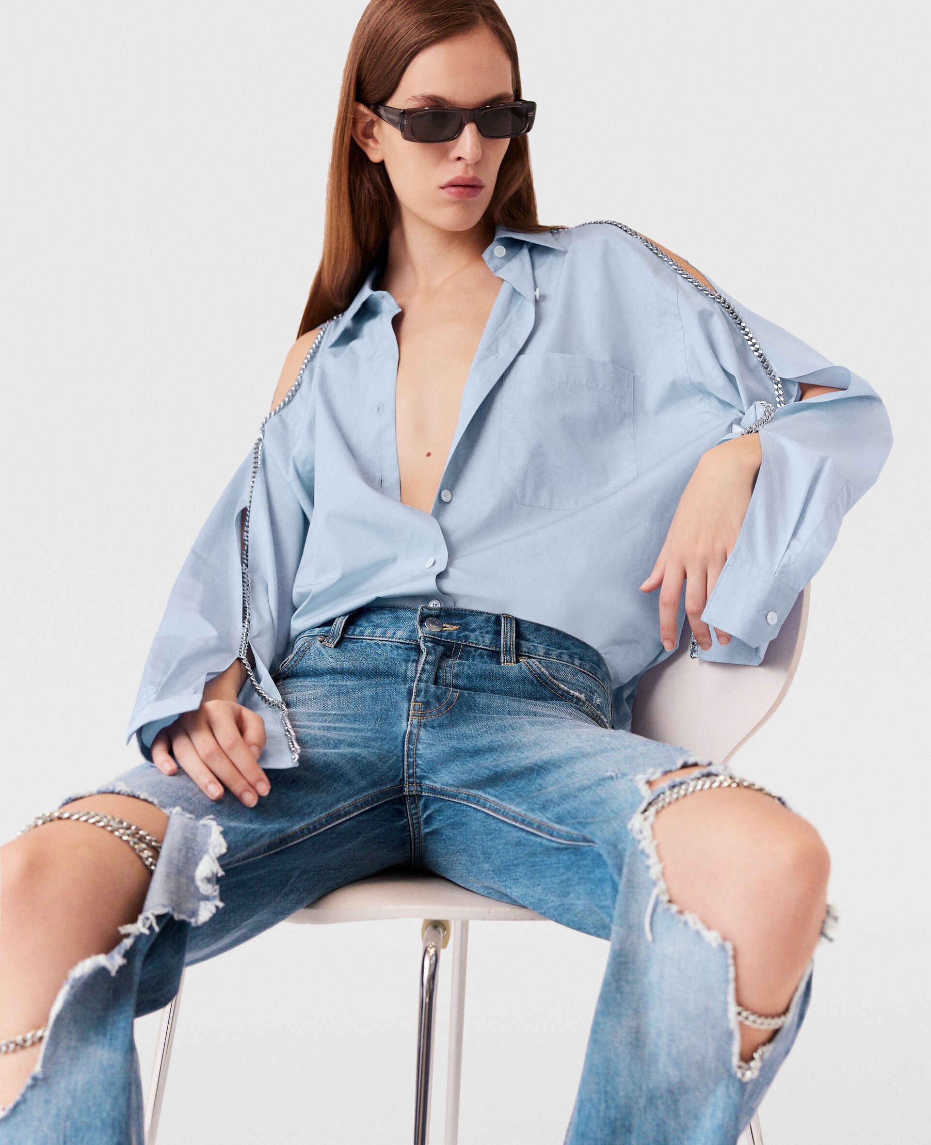 Falabella Chain Oxford Shirt - 7