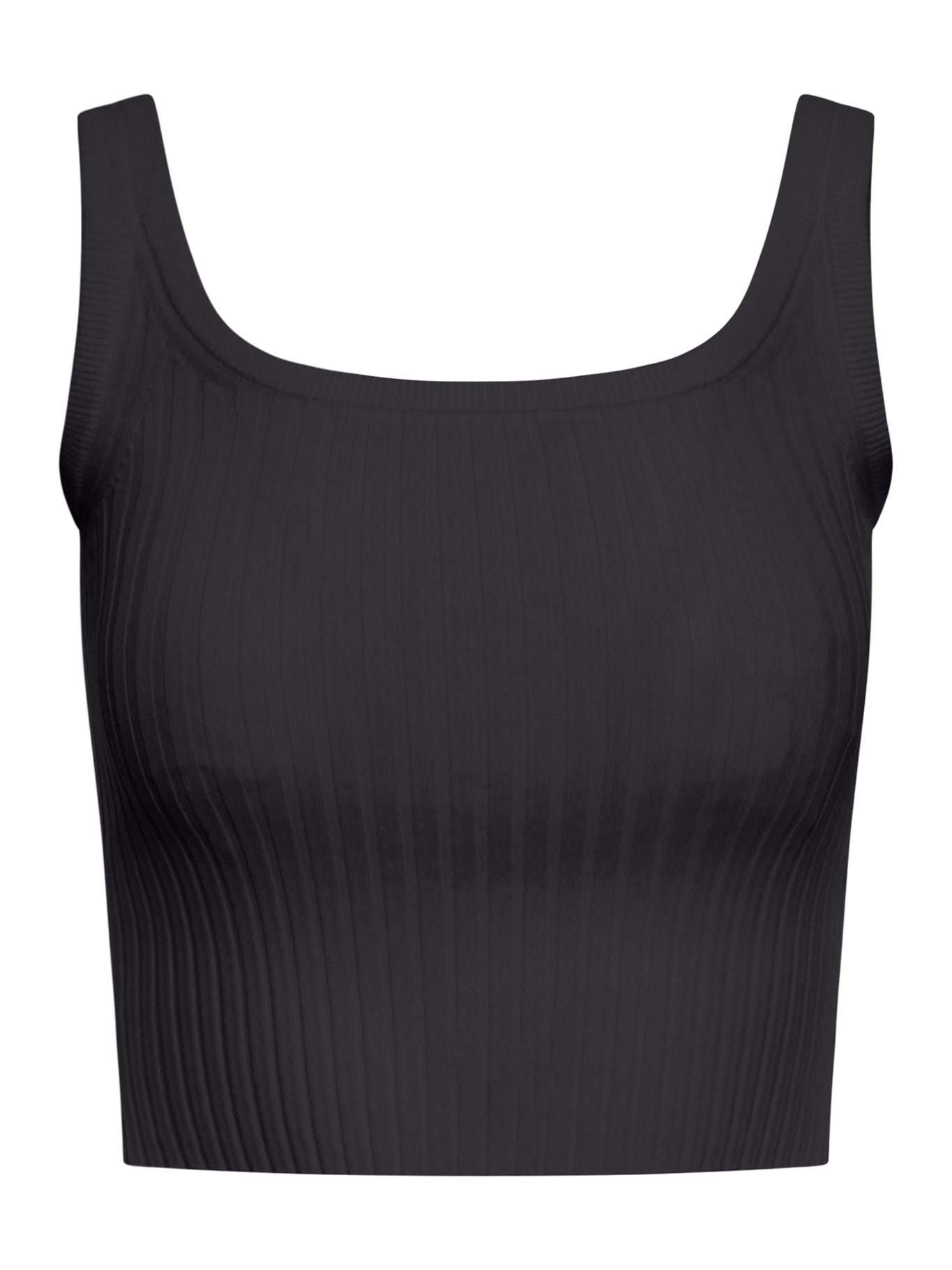 FITTED CROP TANK TOP IN STRETCH VISCOSE - 1