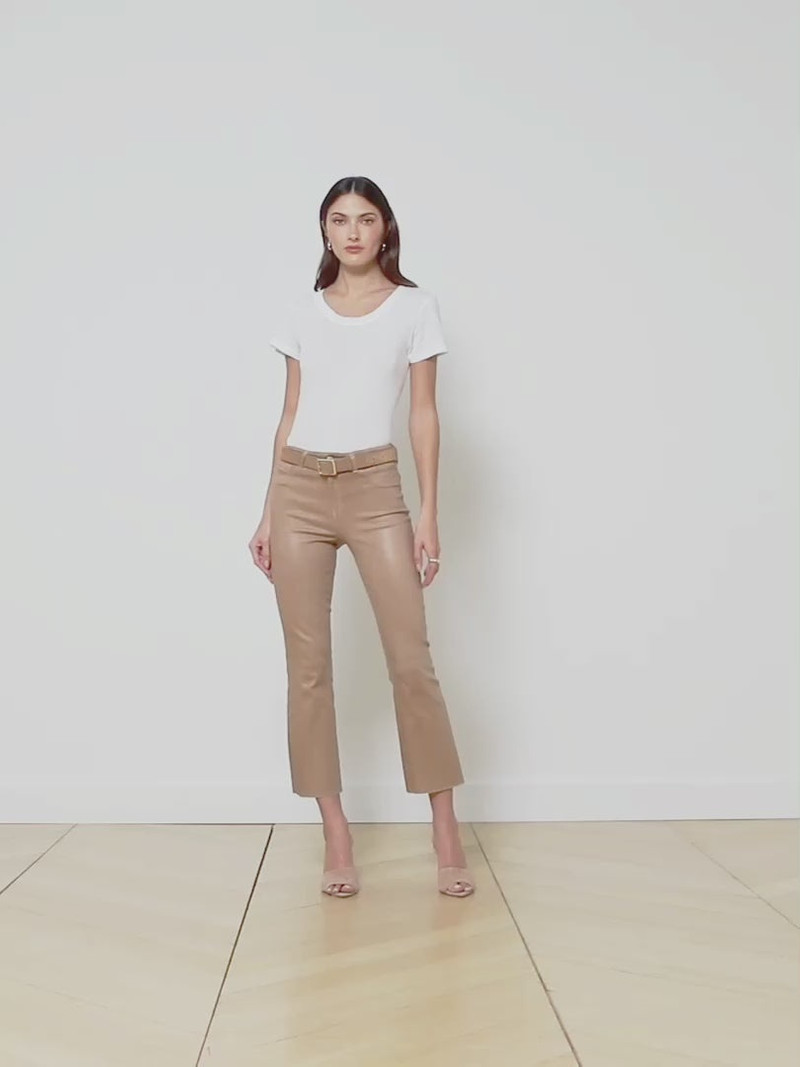 Kendra Coated Cropped Flare Jean 6