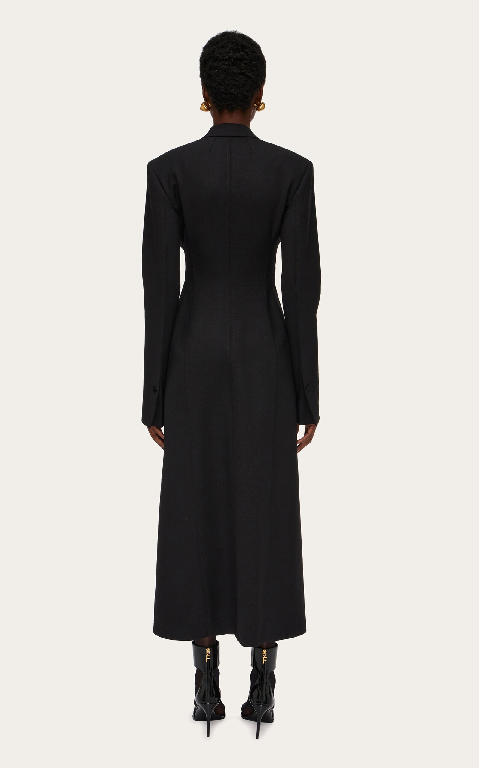 Wool Coat Dress black - 3
