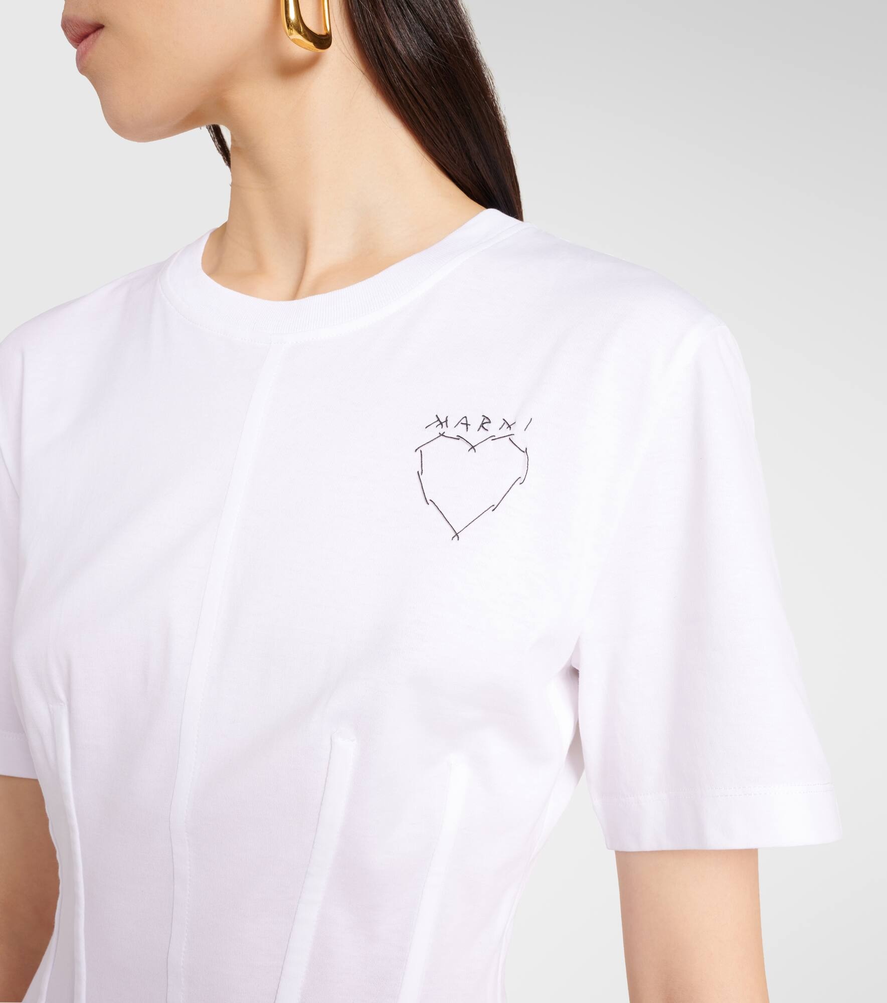 Embroidered cotton bustier top - 4