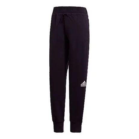 (WMNS) adidas Casual Bundle Feet Sports Pants Black GM3282 - 1