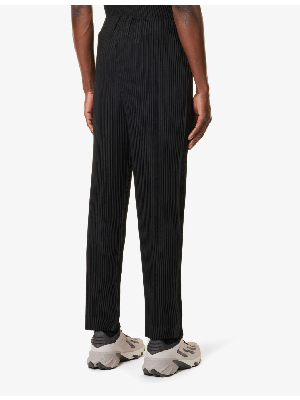 Pleated tapered-leg regular-fit knitted trousers - 4