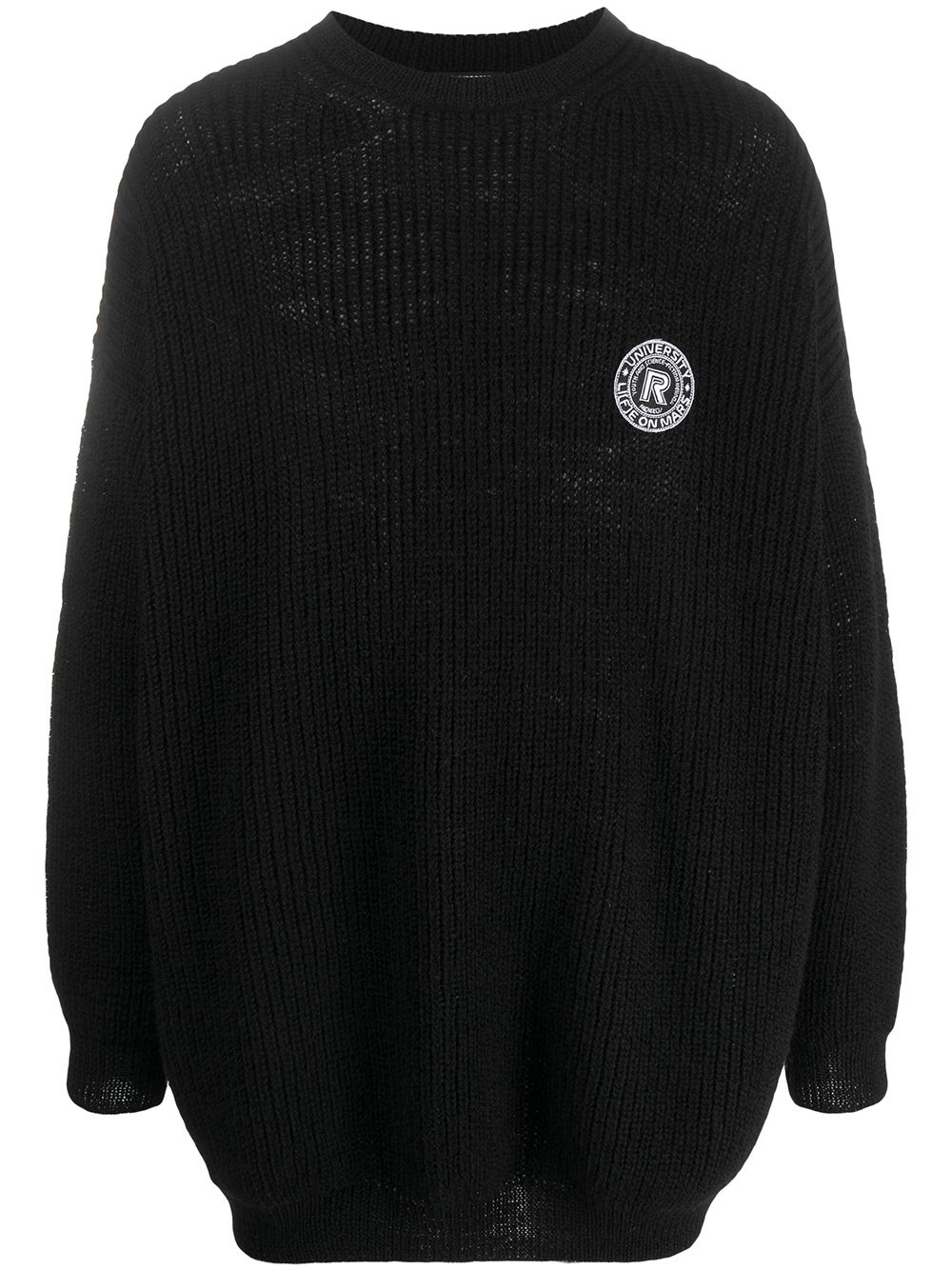 knitted logo patch jumper - 1