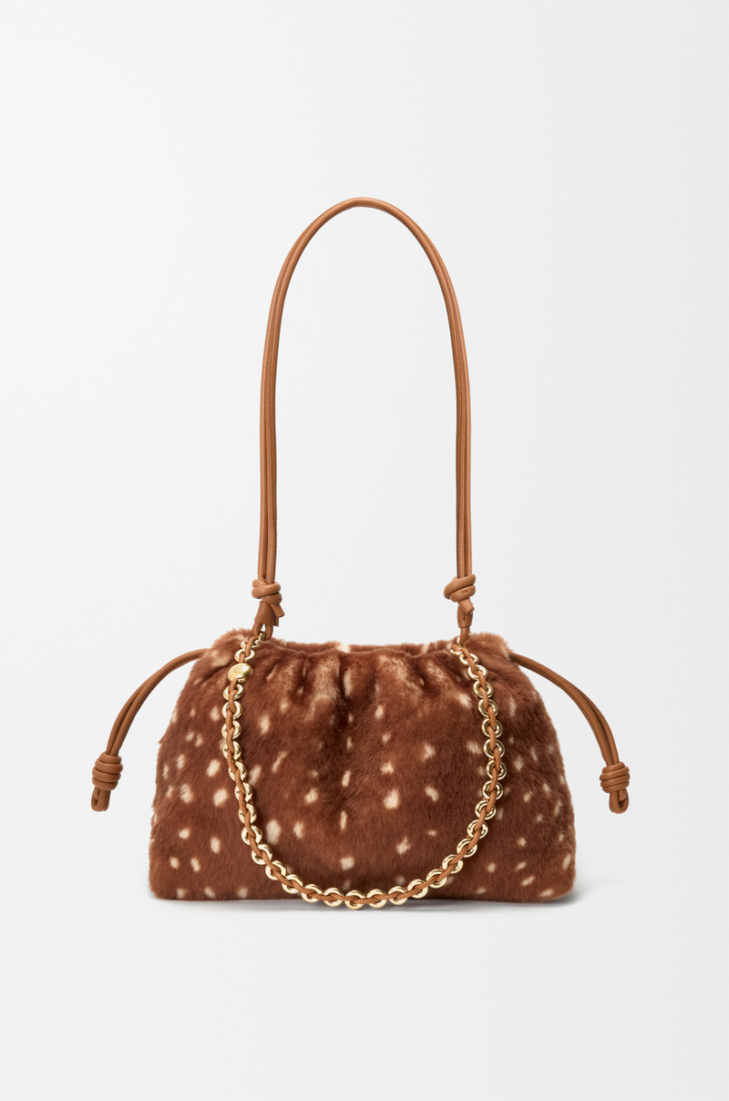 Medium Flamenco purse in printed shearling 9