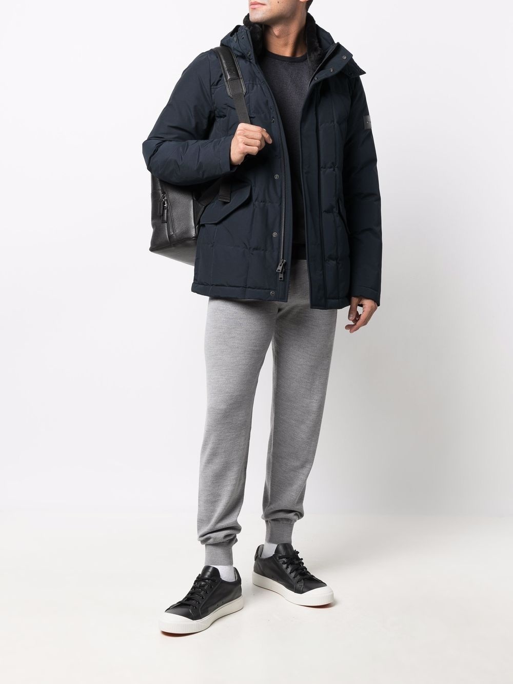 drawstring virgin wool-blend track pants - 2
