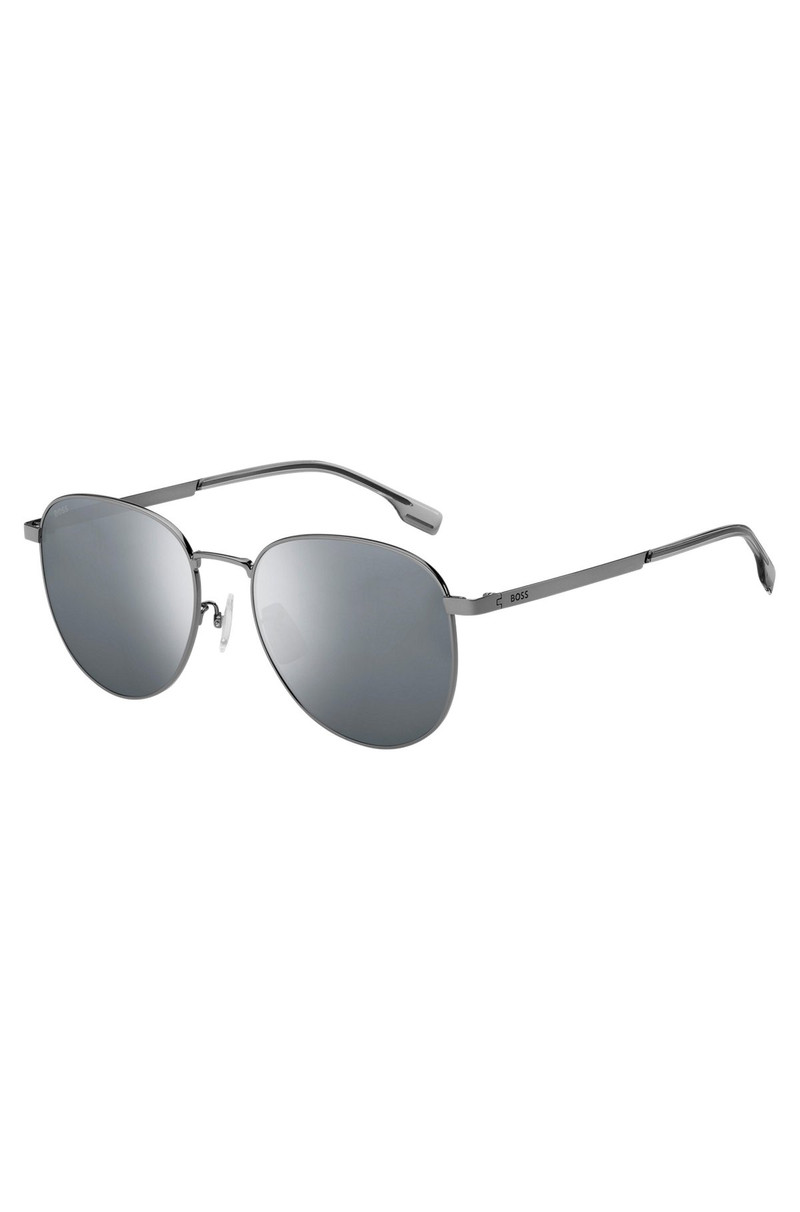 STEEL SUNGLASSES WITH BRANDED BETA-TITANIUM TEMPLES 1