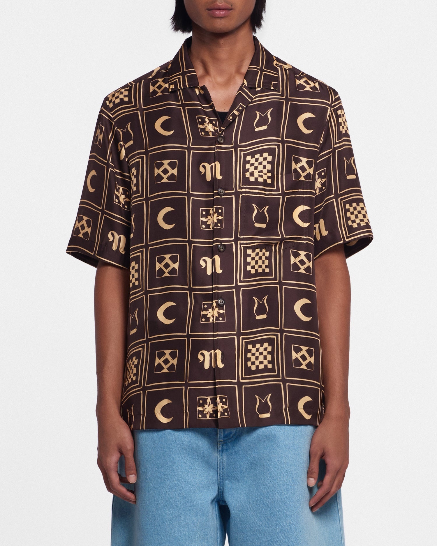Printed Silk-Twill Shirt - 1