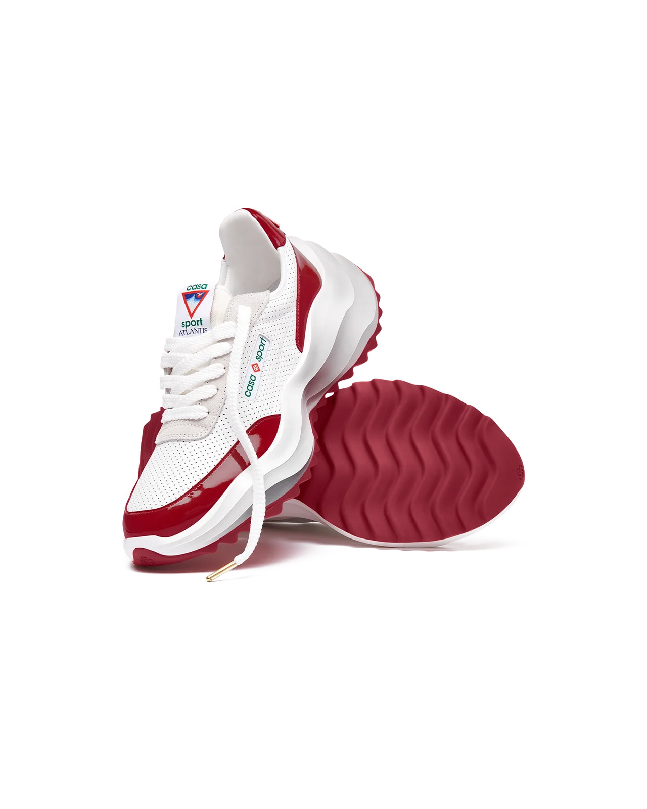 Mens Atlantis White & Haute Red Sneaker - 5