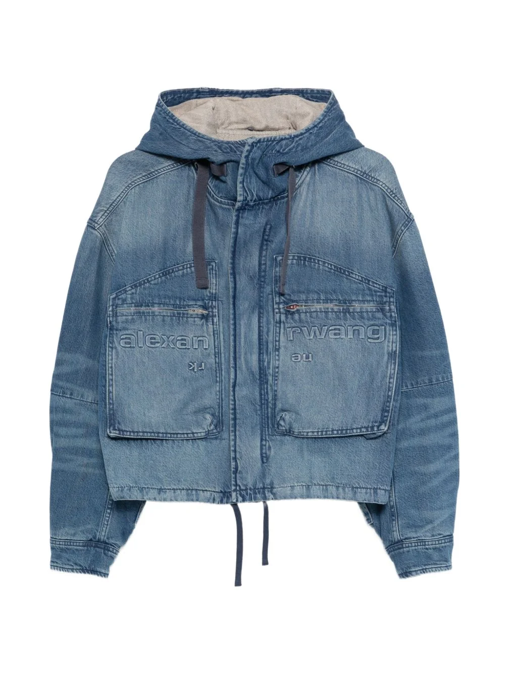 hooded denim jacket - 1