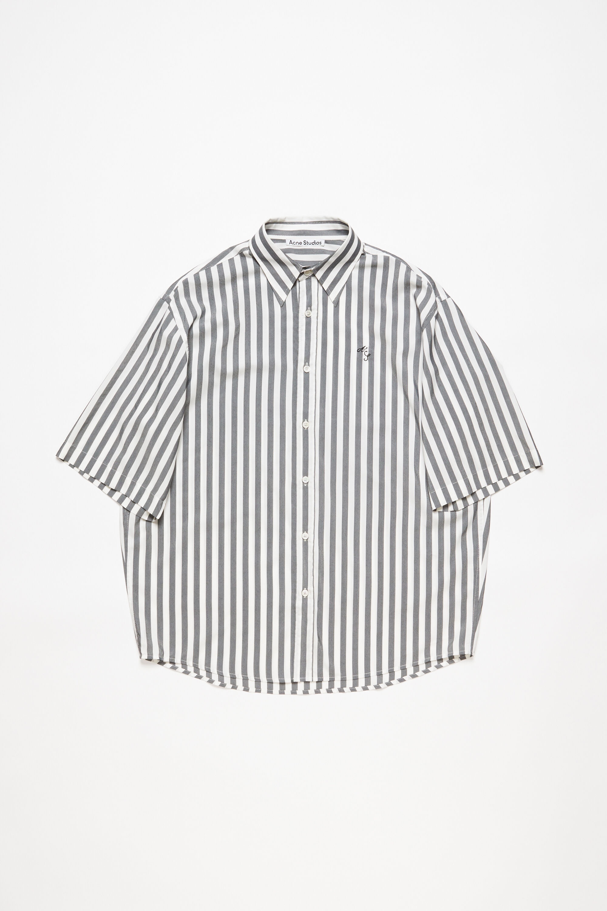 Stripe button-up shirt - Black/white - 6