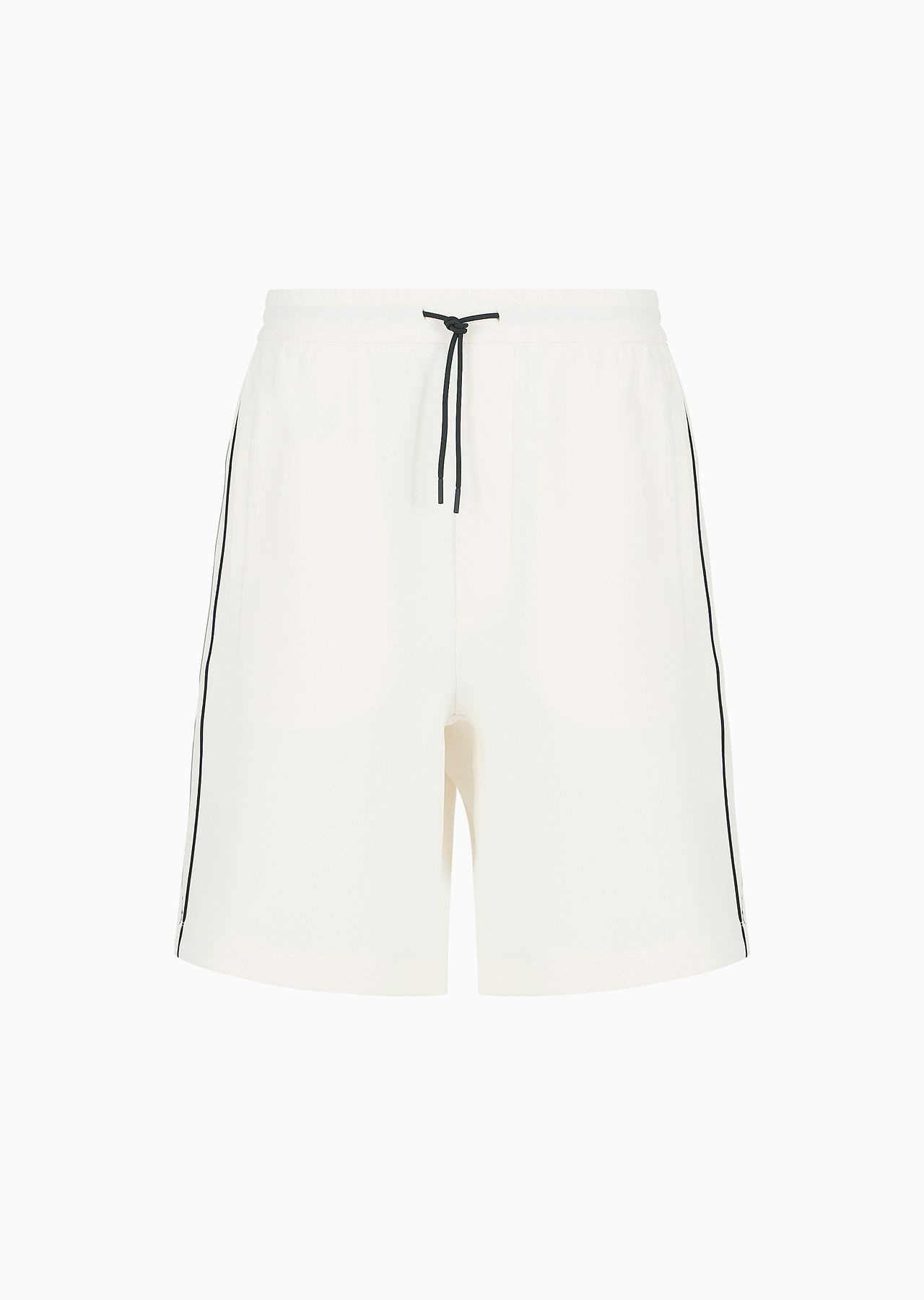 Double-jersey drawstring Bermuda shorts with logo tape - 1