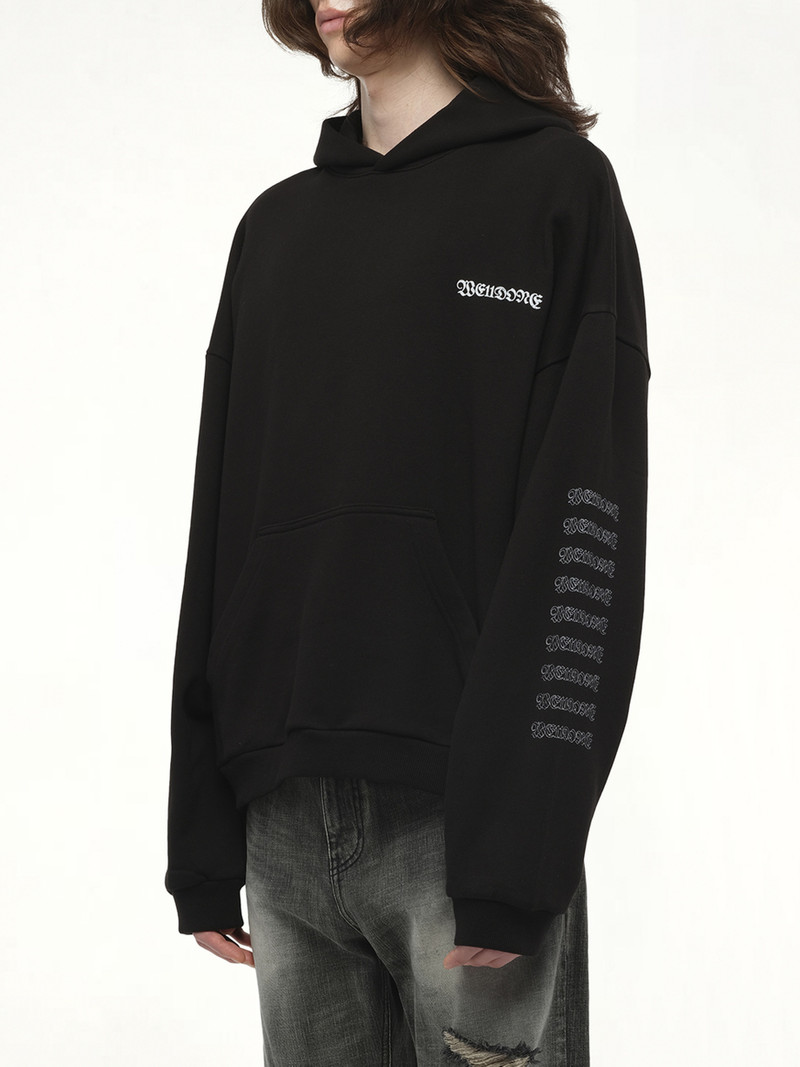 We11done Punk Teddy Hoodie in Black outlook