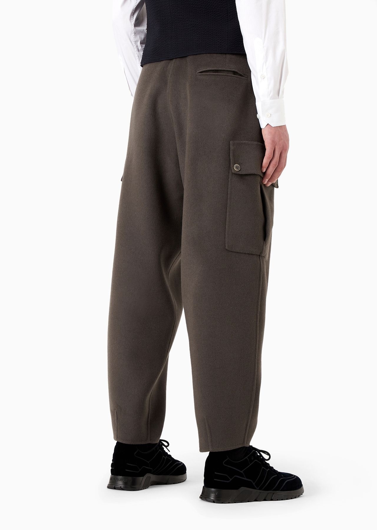 Double-cashmere cloth cargo trousers - 3