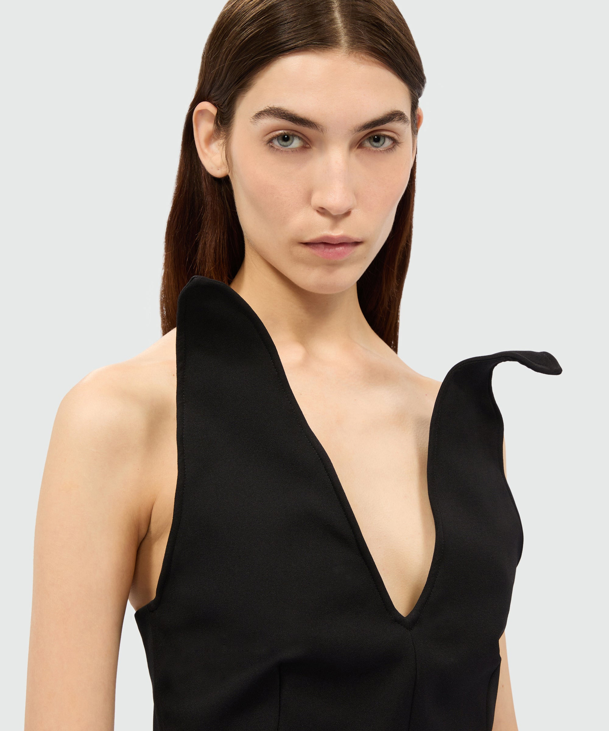 Black corset dress in double crêpe cady - 5