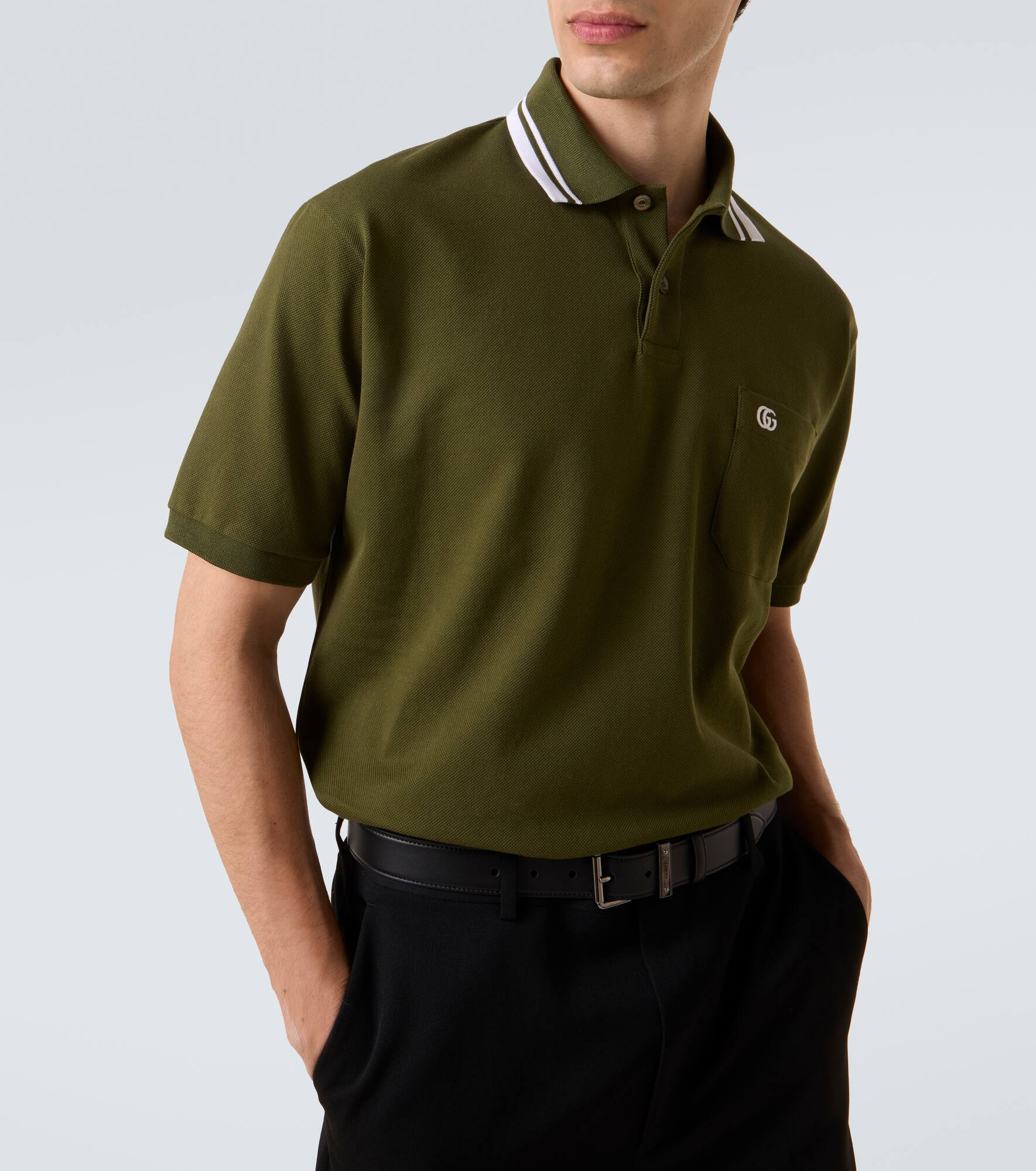 Double G cotton-blend piqué polo shirt - 5