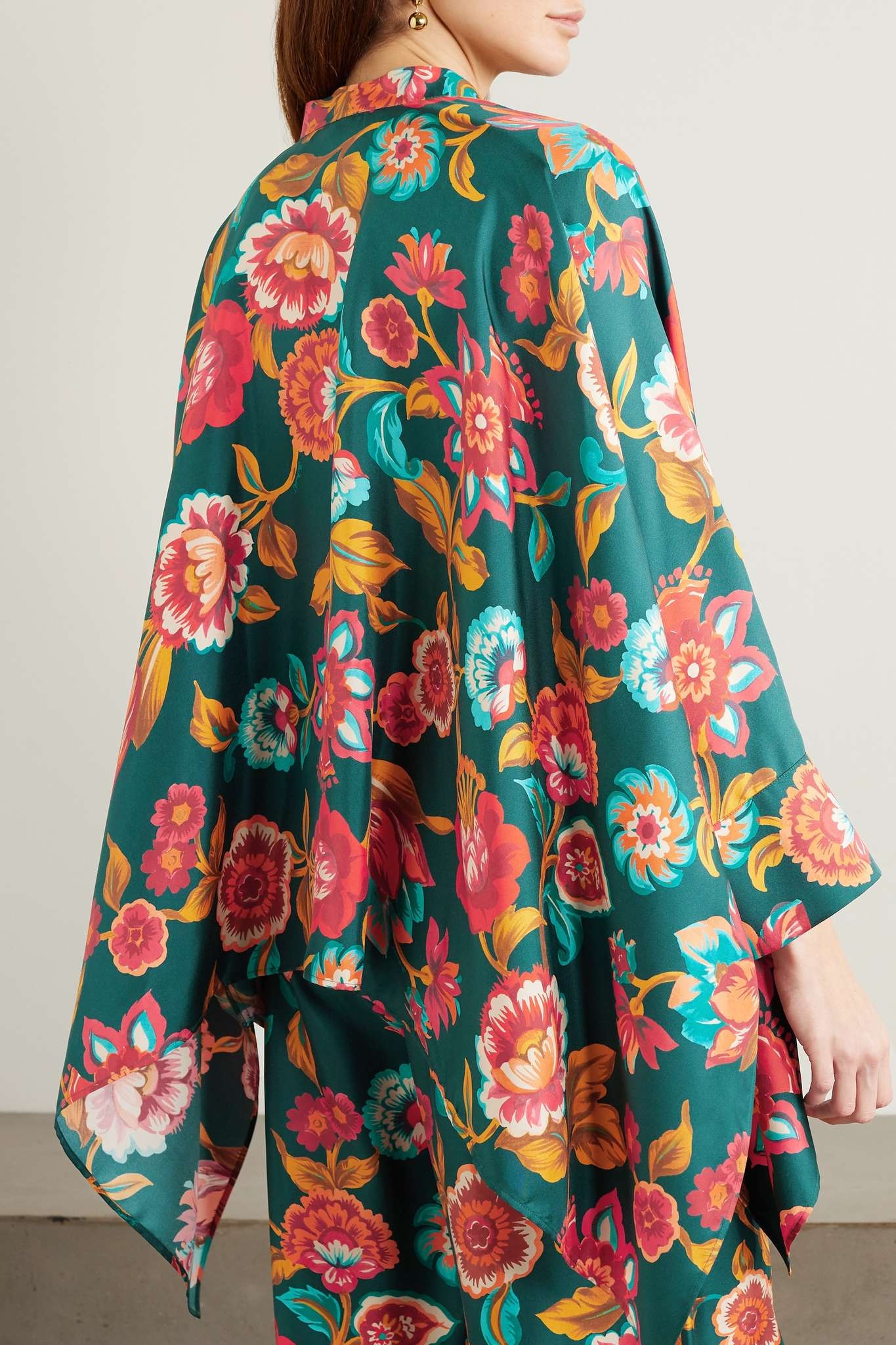 Foulard asymmetric floral-print silk-twill shirt - 3
