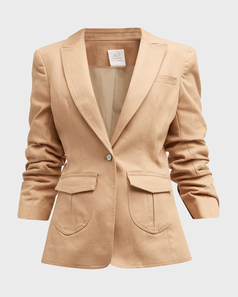 Cinq à Sept Louisa Ruched-Sleeve Jacket outlook