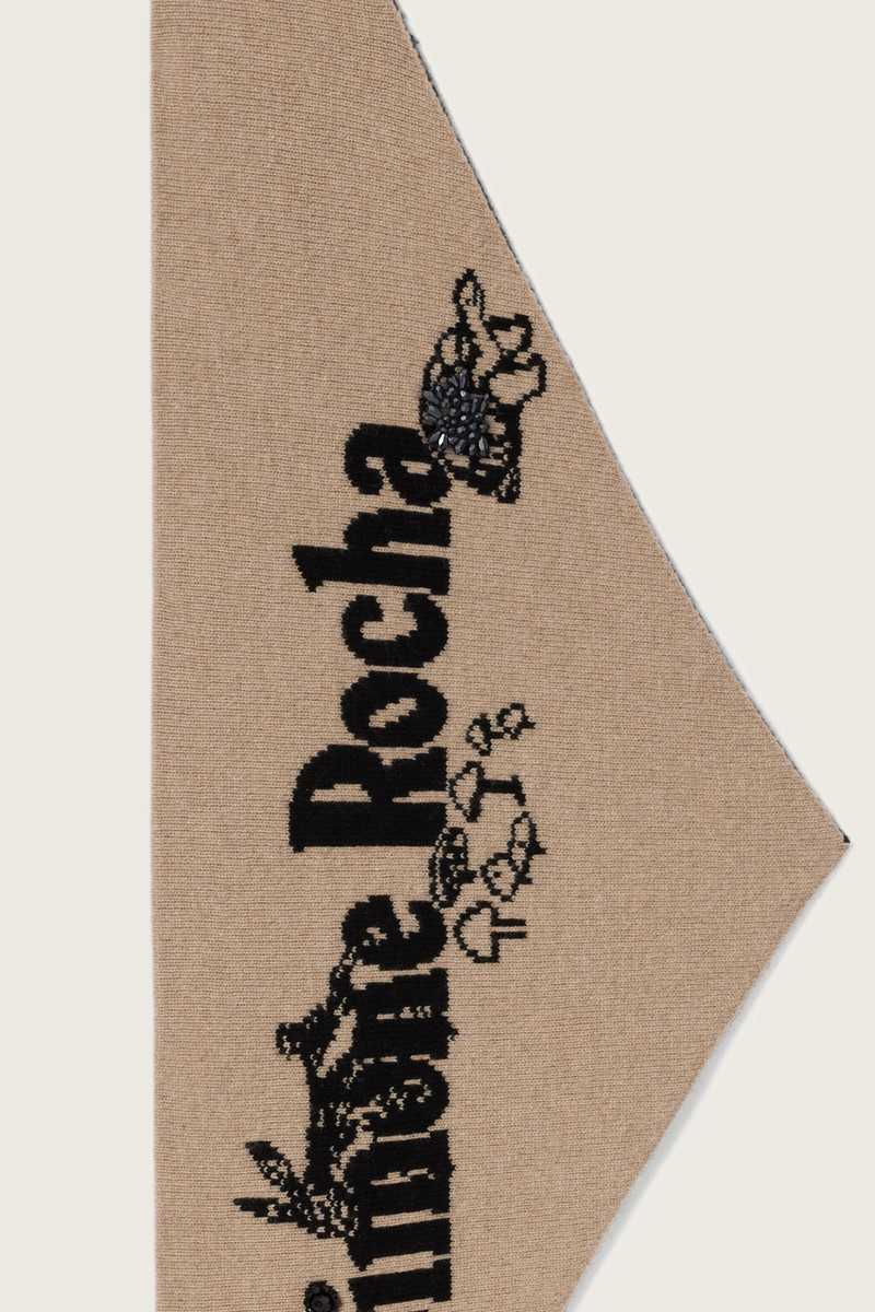 Simone Rocha Beaded Graphic Logo Knit Neckerchief outlook