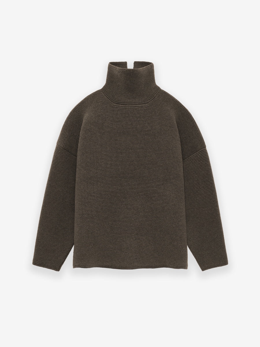 Heavy Ottoman Wool High Neck Sweater - 1