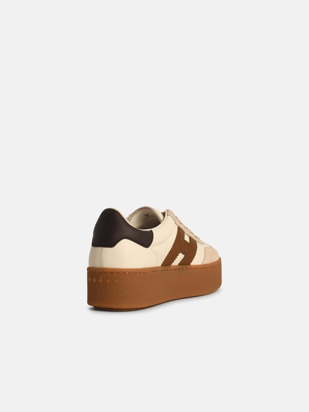 'H698' WHITE LEATHER SNEAKERS - 3