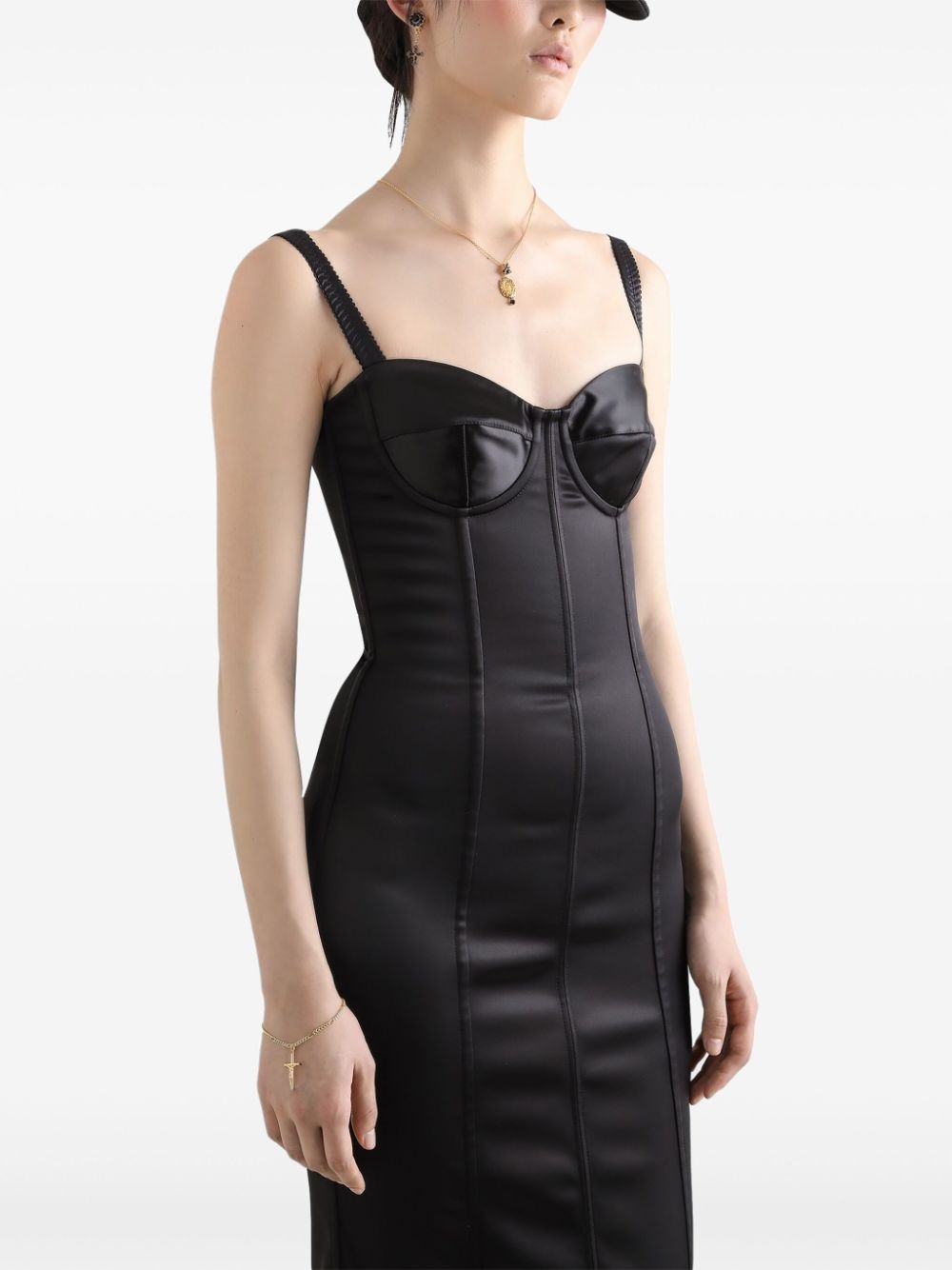 panelled midi dress - 4