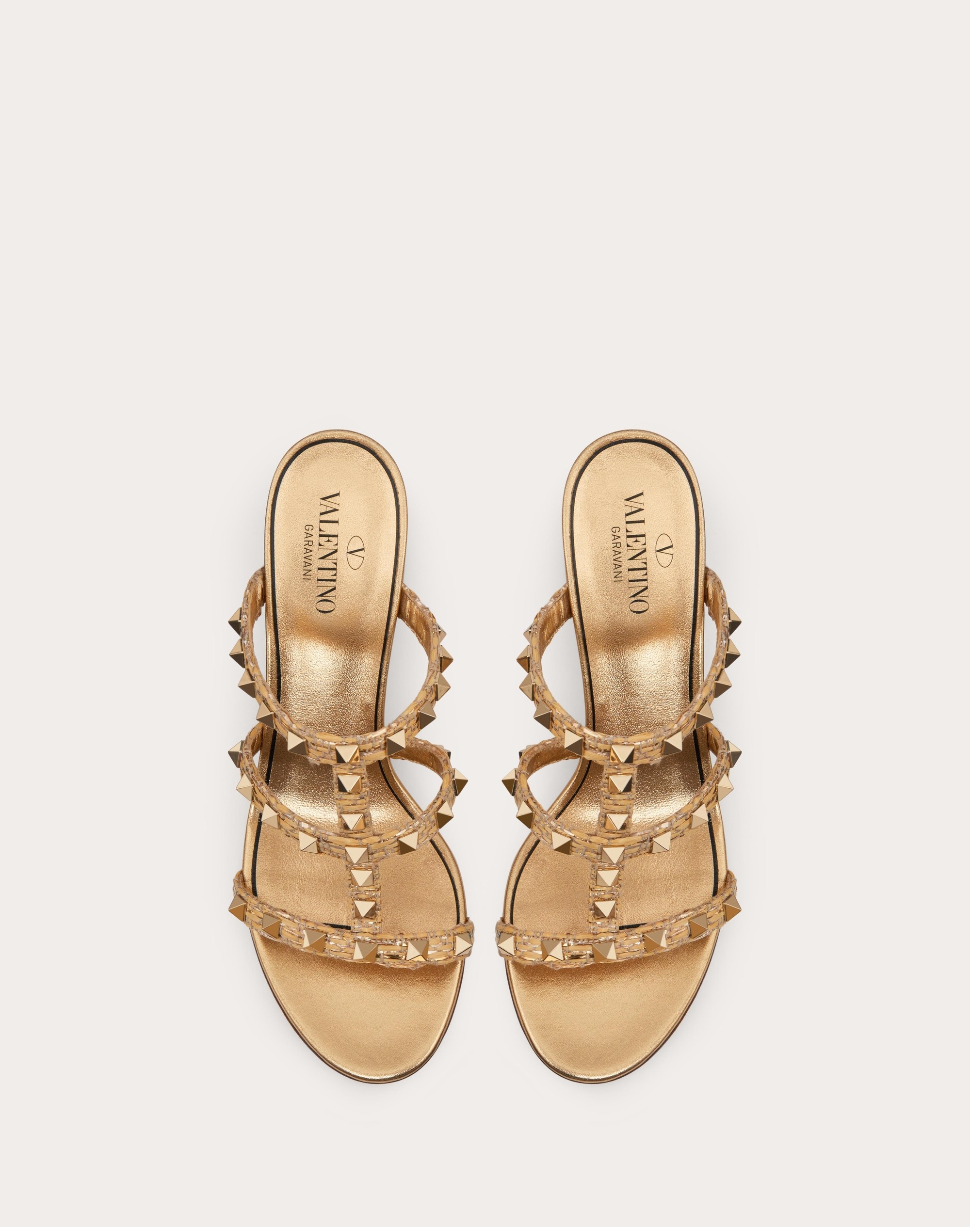 ROCKSTUD RAFFIA SLIDE SANDAL 60MM - 4