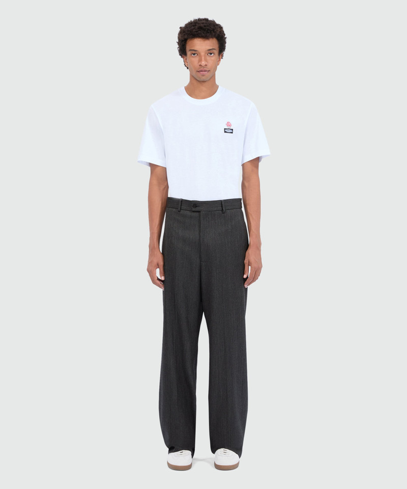 MSGM Wide-leg anthracite wool twill trousers outlook
