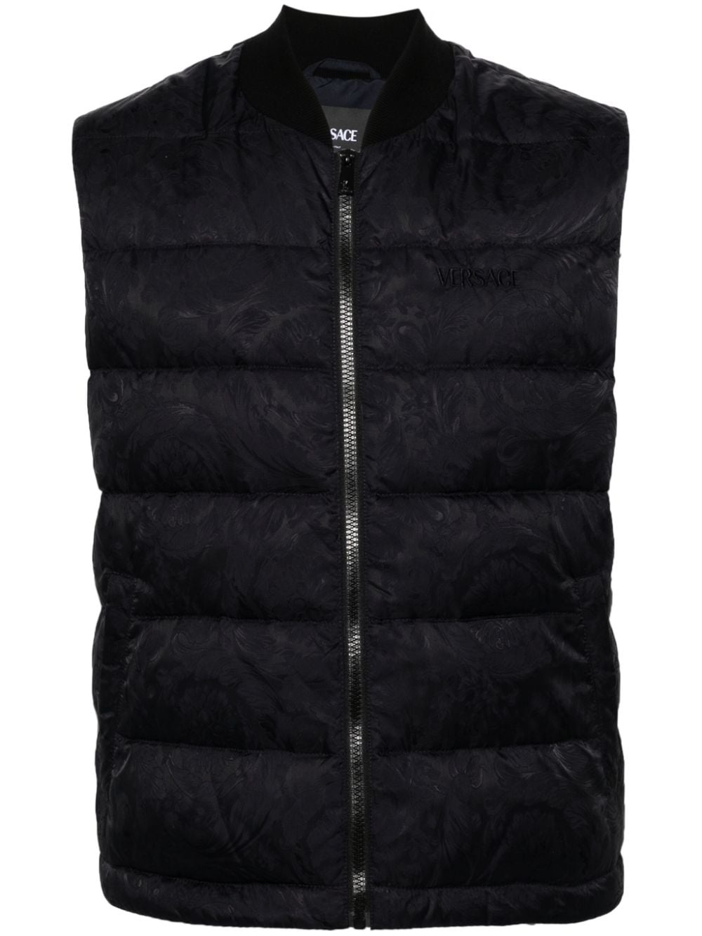 Barocco-jacquard quilted gilet - 1