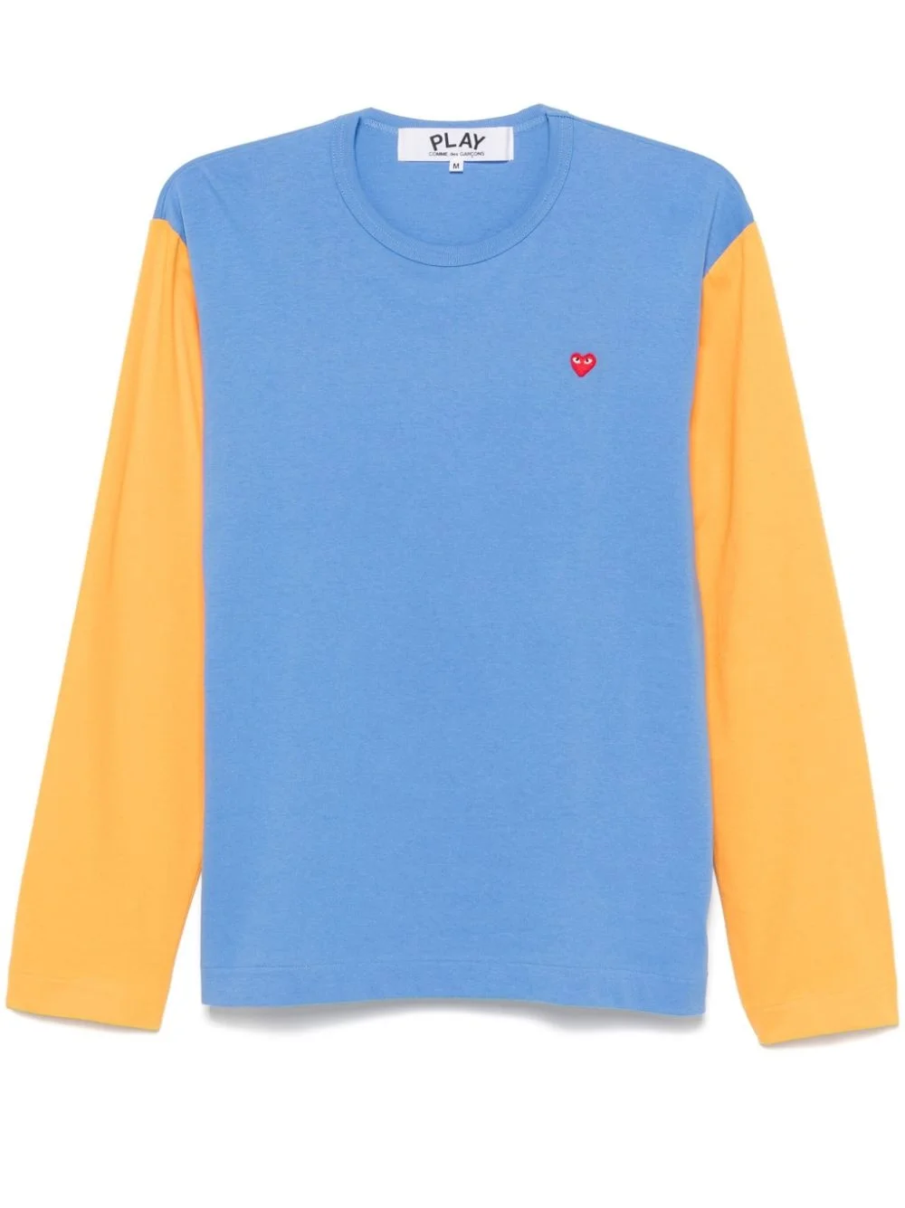 heart-patch two-tone T-shirt - 1