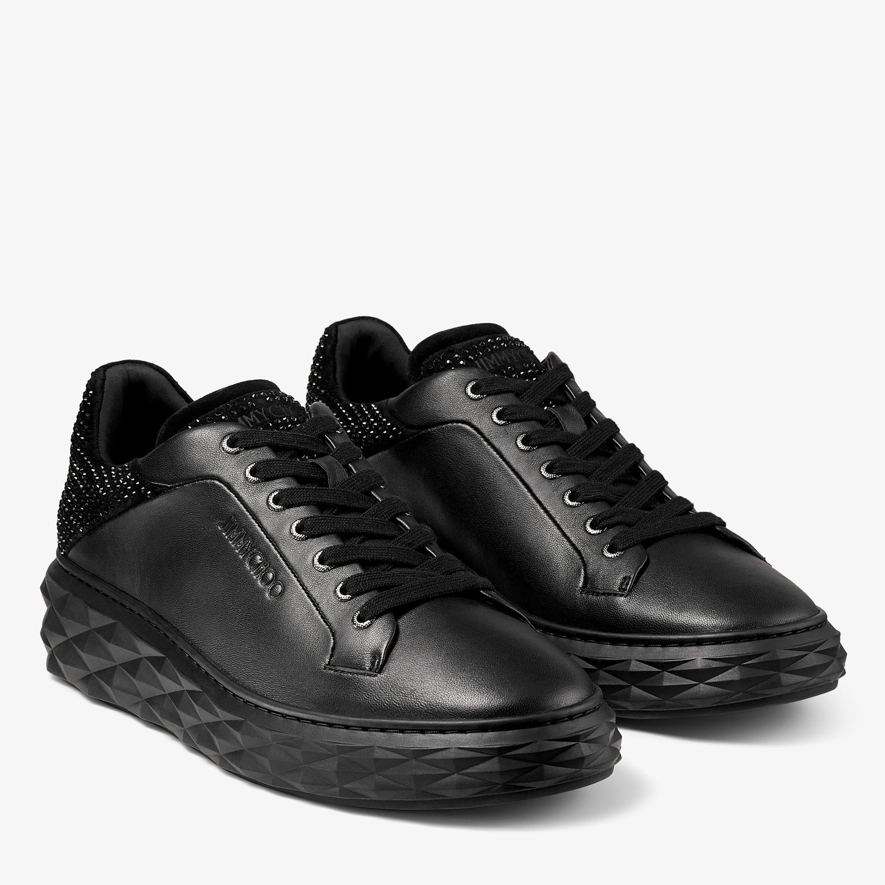 Diamond Maxi/M II
Black Nappa Leather Platform Trainers - 2