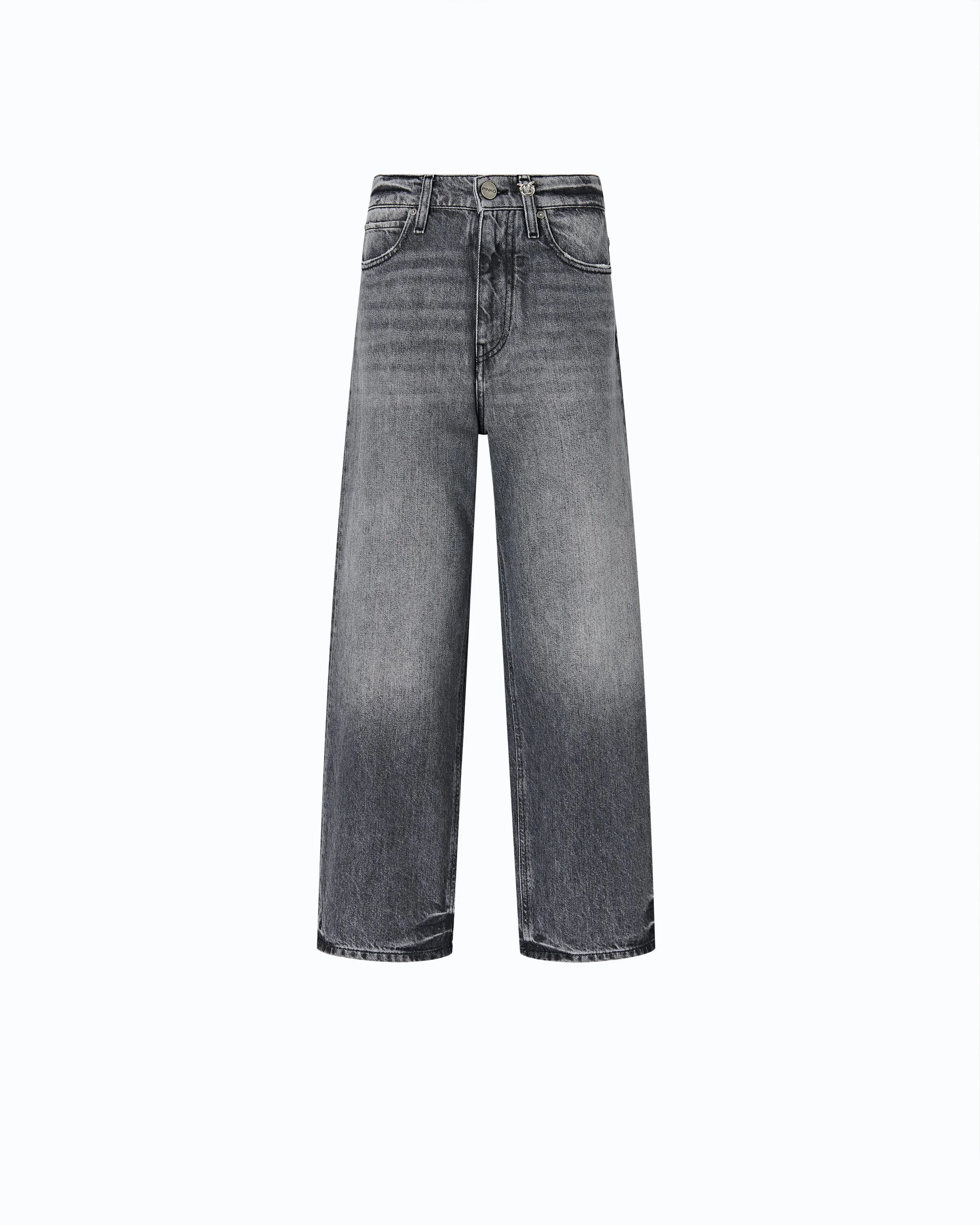 GREY DENIM BALLOON-FIT JEANS - 1