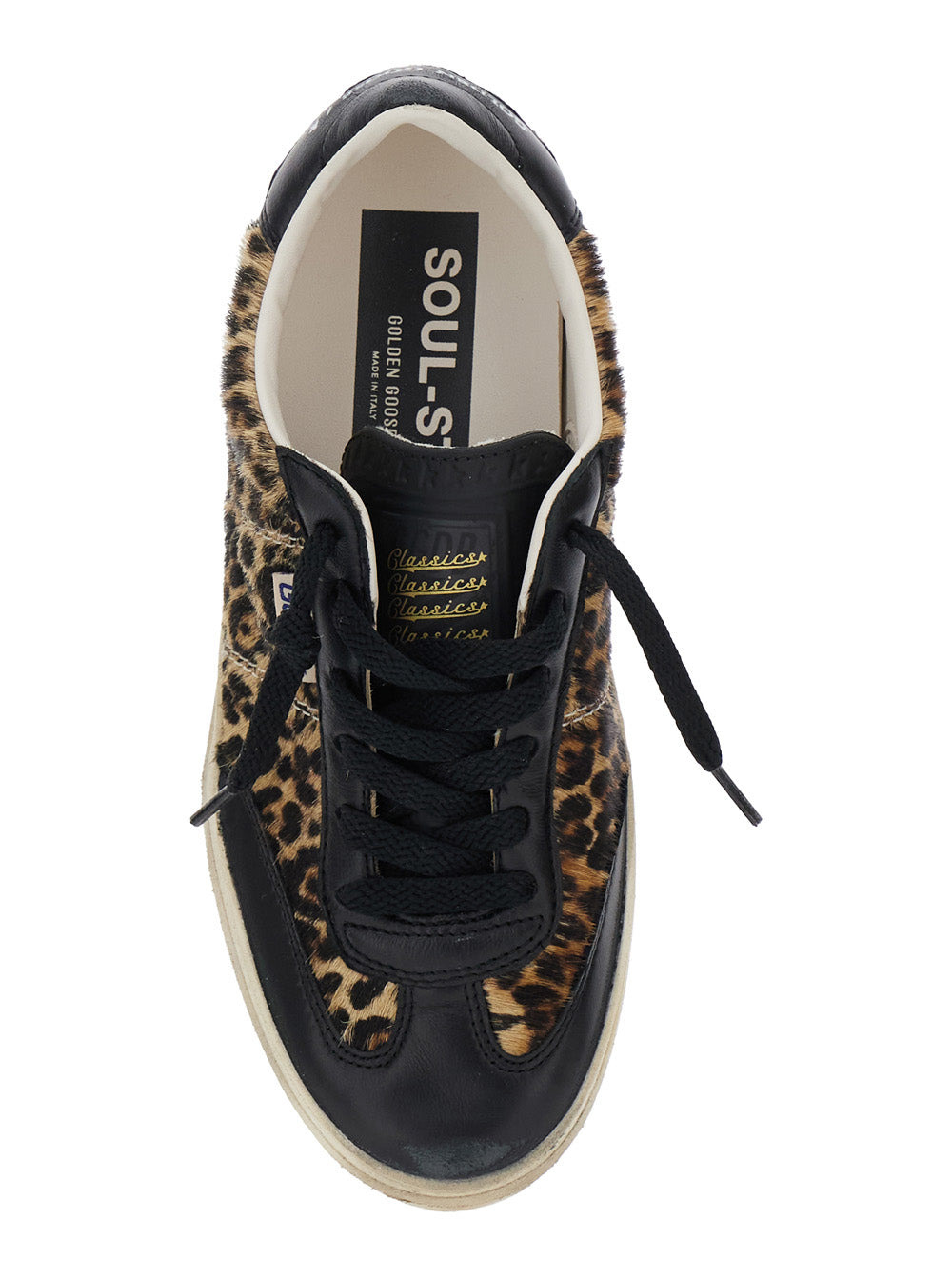 Golden Goose Women 'Soul-Star' Brown Low Top Sneakers With Leopard Prinint And Contrasting Heel With - 4