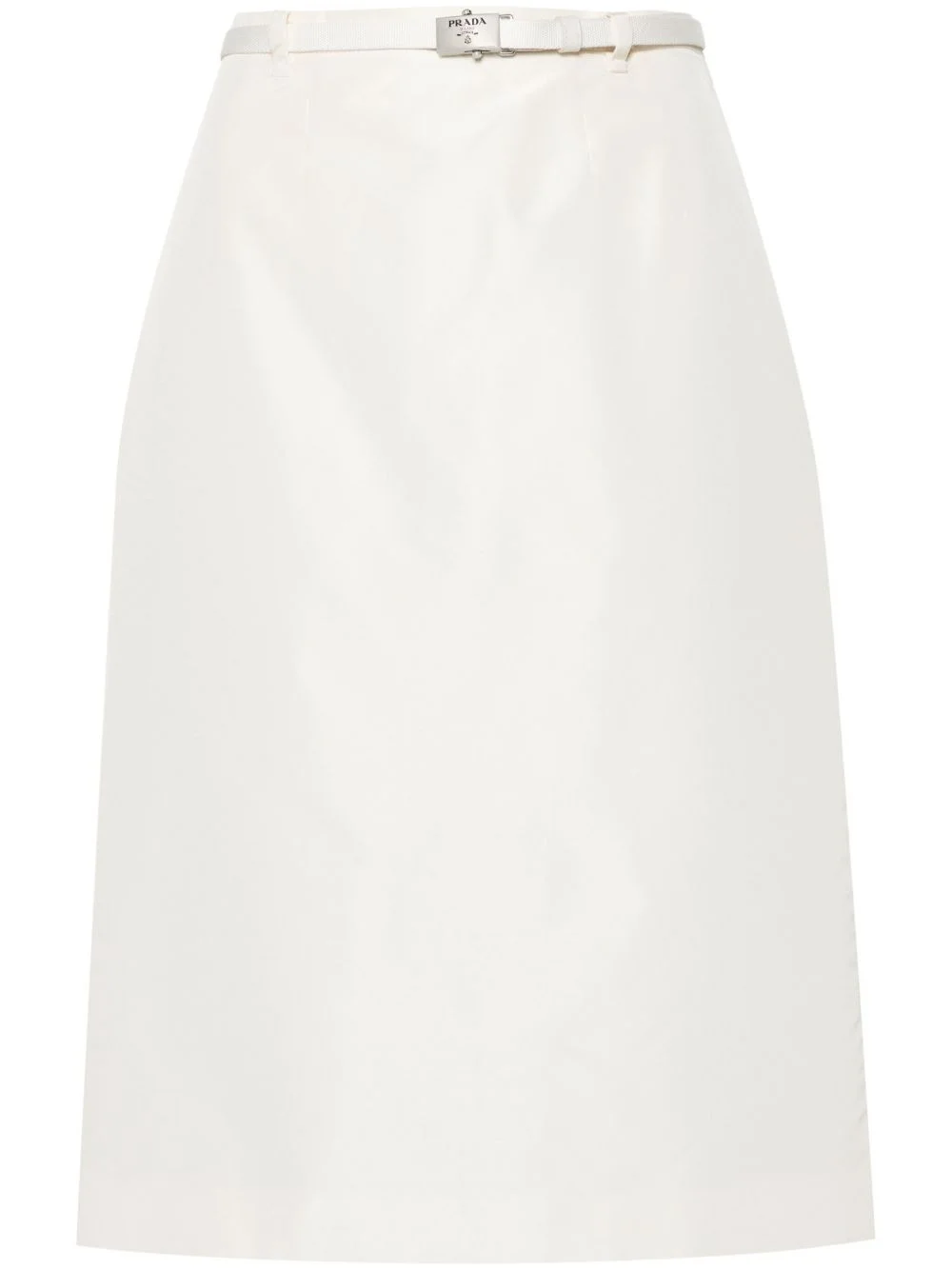 logo-buckle straight faille skirt - 1