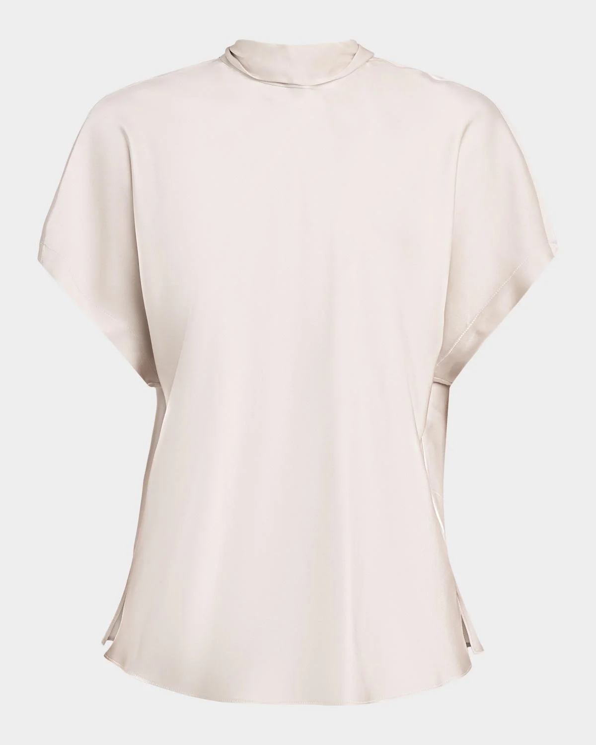 Back-Tie Short-Sleeve Silk Blouse - 1