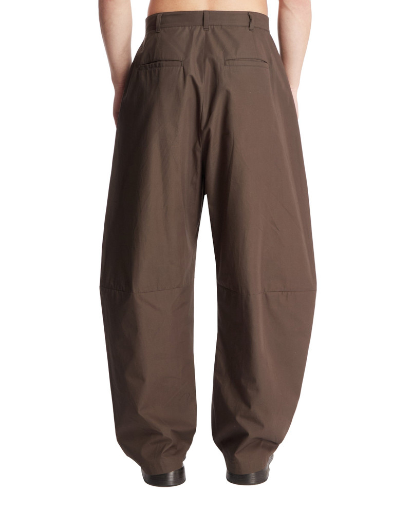Brown Barrel Zip Trousers 3