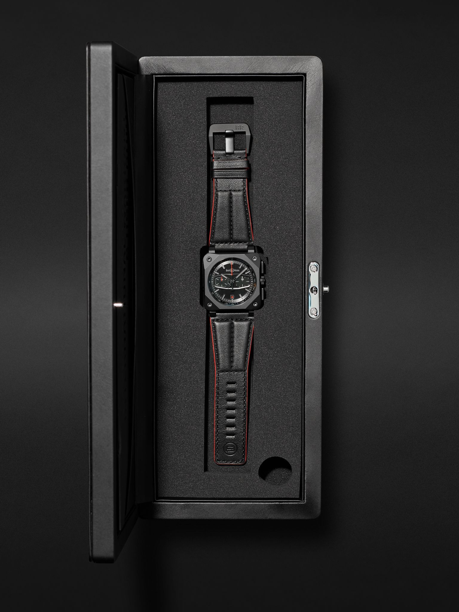 BR 03-94 BLACKTRACK Limited Edition Automatic Chronograph 42mm Ceramic and Leather Watch, Ref. No. B - 7
