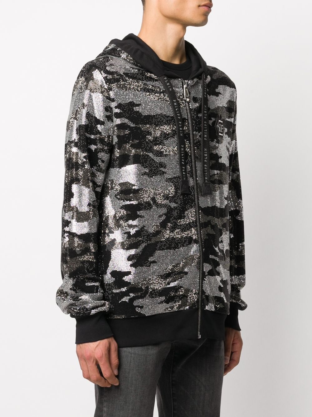 camouflage zip-up hoodie - 3