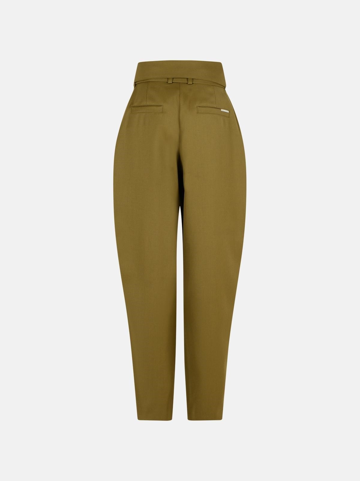 GREEN VIRGIN WOOL TROUSERS - 3