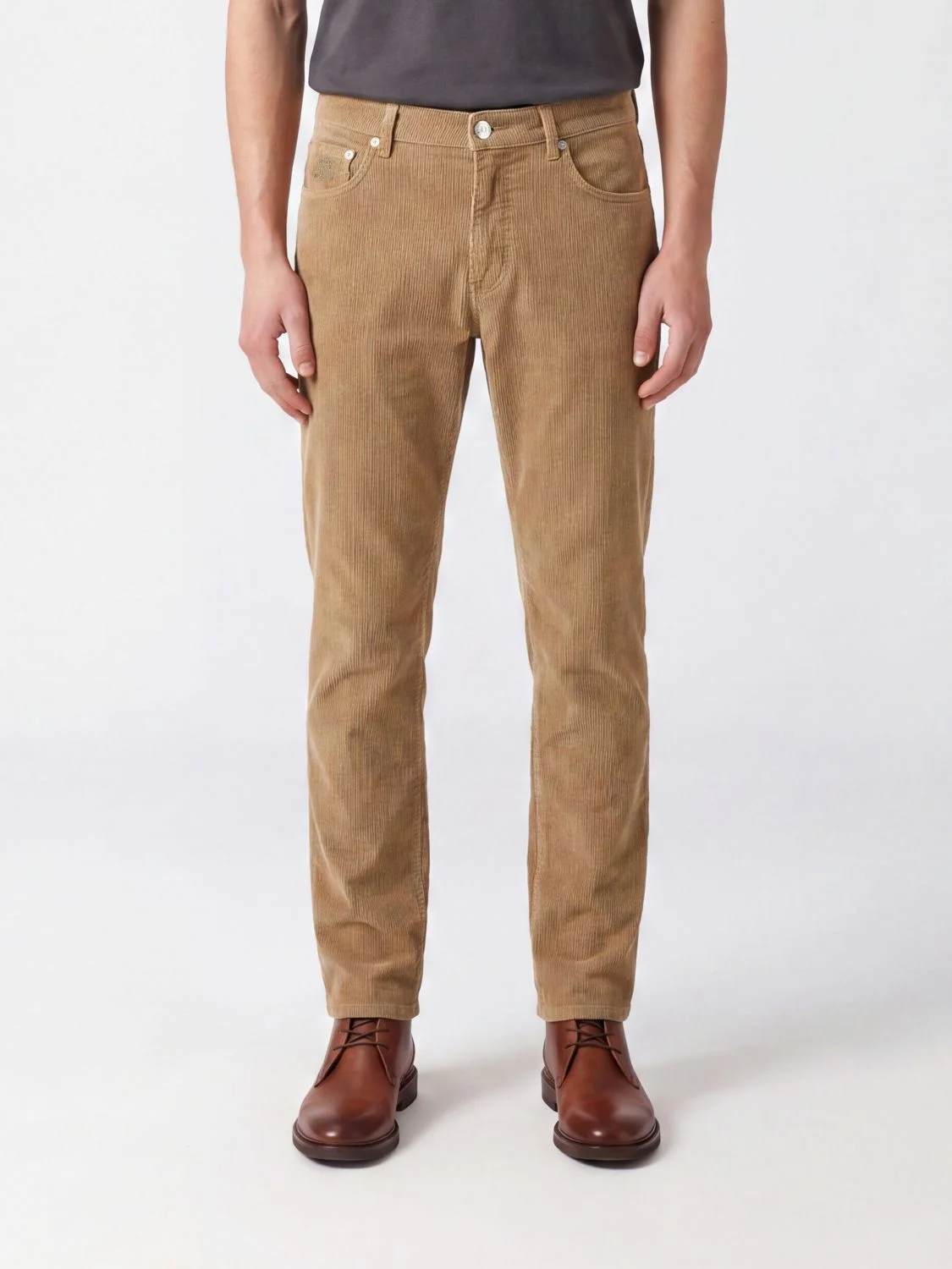 BRUNELLO CUCINELLI Slim Fit Corduroy Cotton Trousers - 1