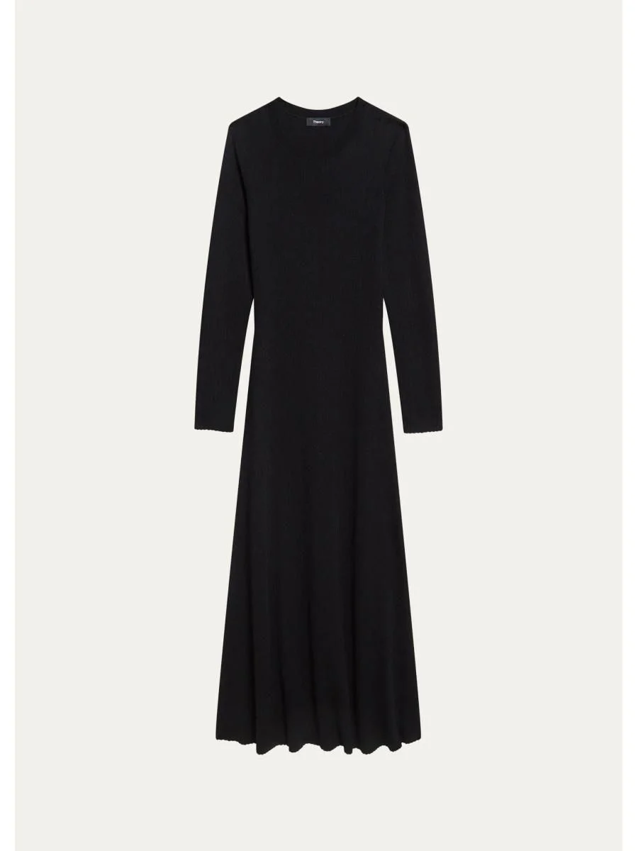 Merino Wool Crewneck Midi Dress - 1