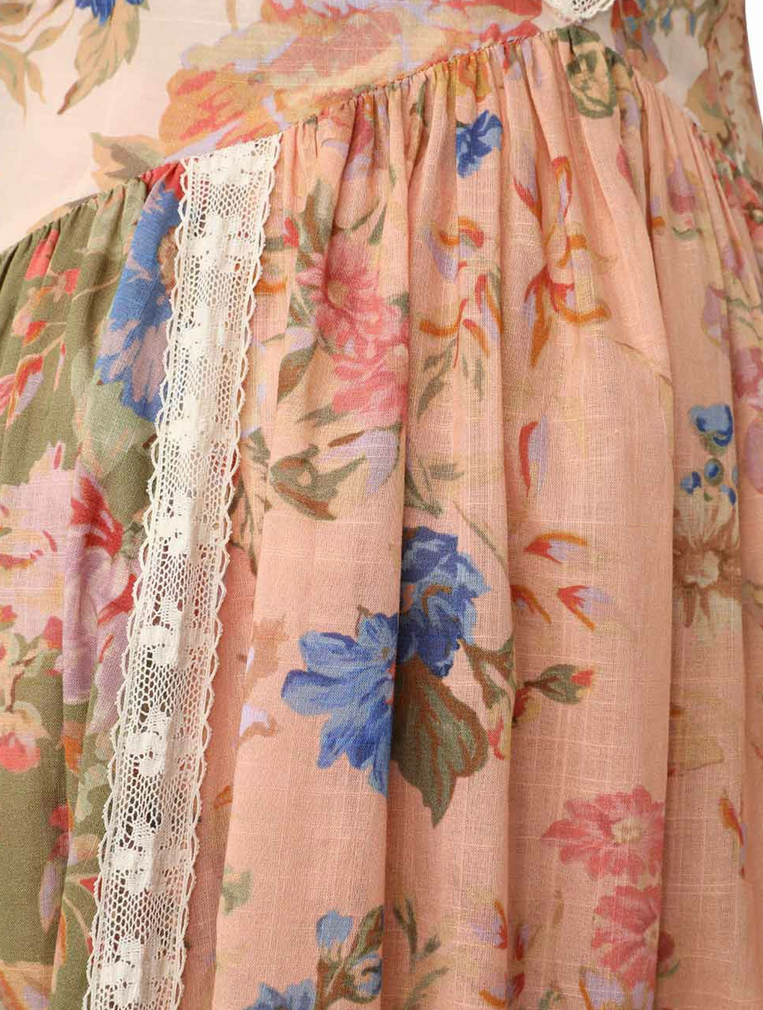Zimmermann★素敵！カンデセントウォーターフォールスカート Zimmermann - Wonderland Shell & Yellow Floral Linen Shift Dress