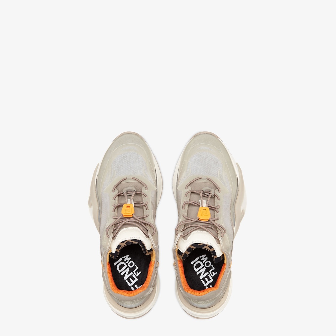 Slip-on sneakers with adjustable elastic laces, FF stopper and corrugated sole with engraved F. Fend - 4