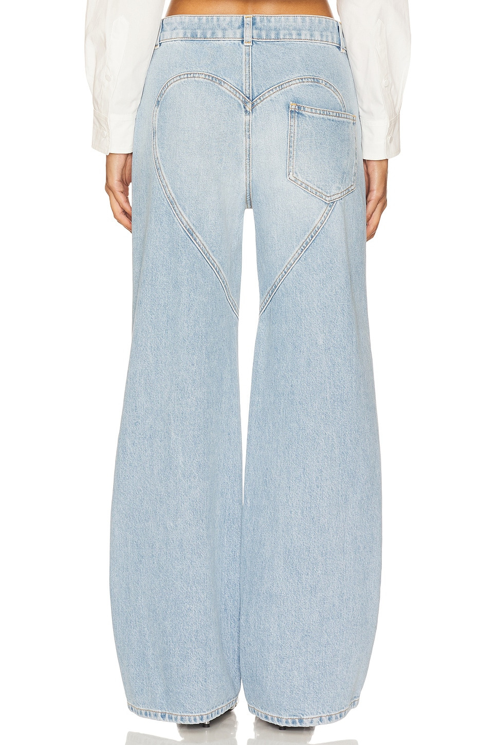 Distressed Crystal Relaxed Slit Jean - 4