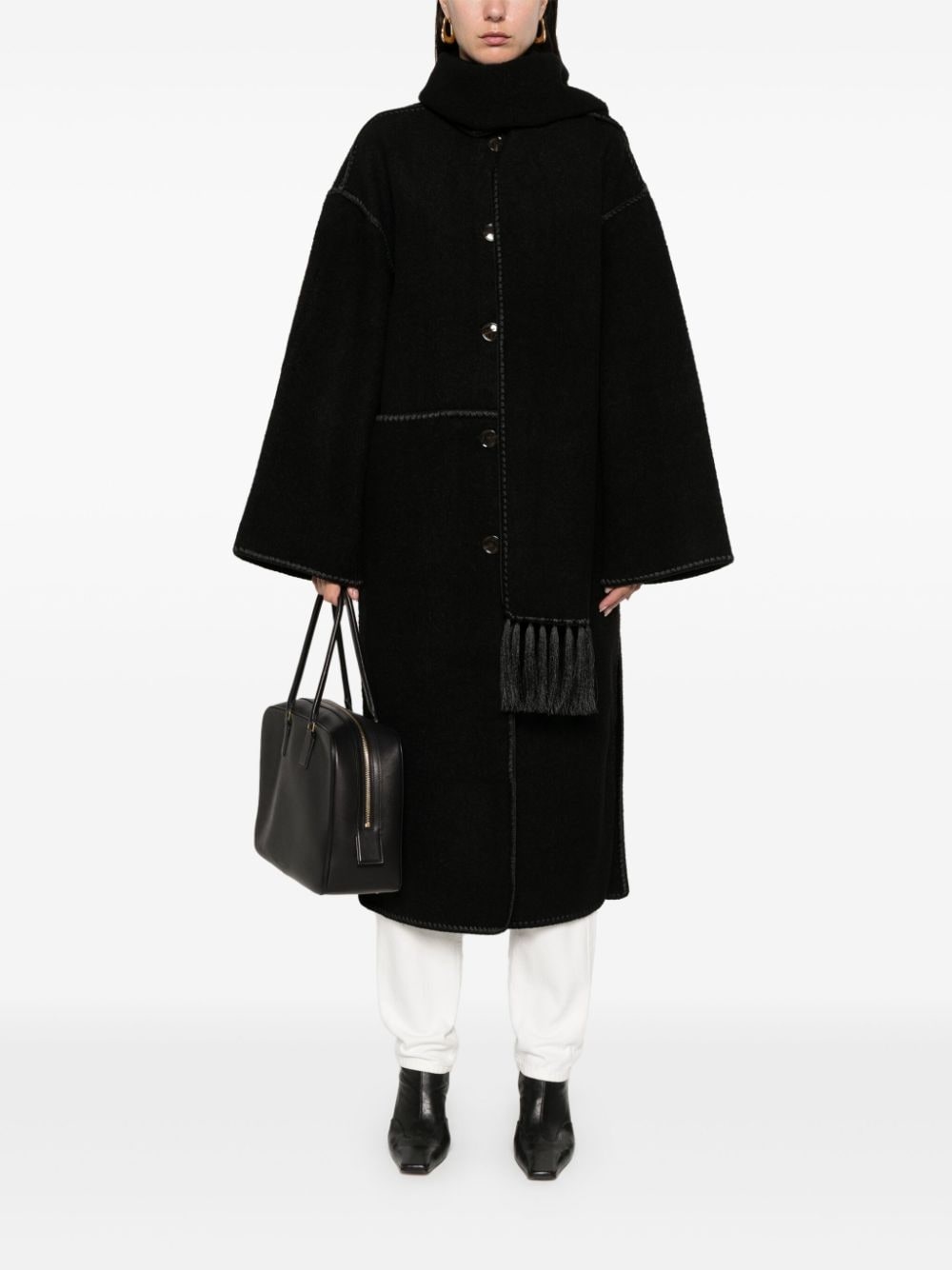 embroidered scarf coat - 2