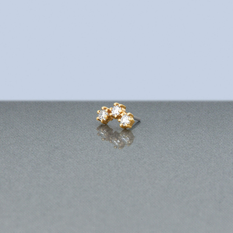 LAB-Created Diamond Curve Push Pin Flat Back 5